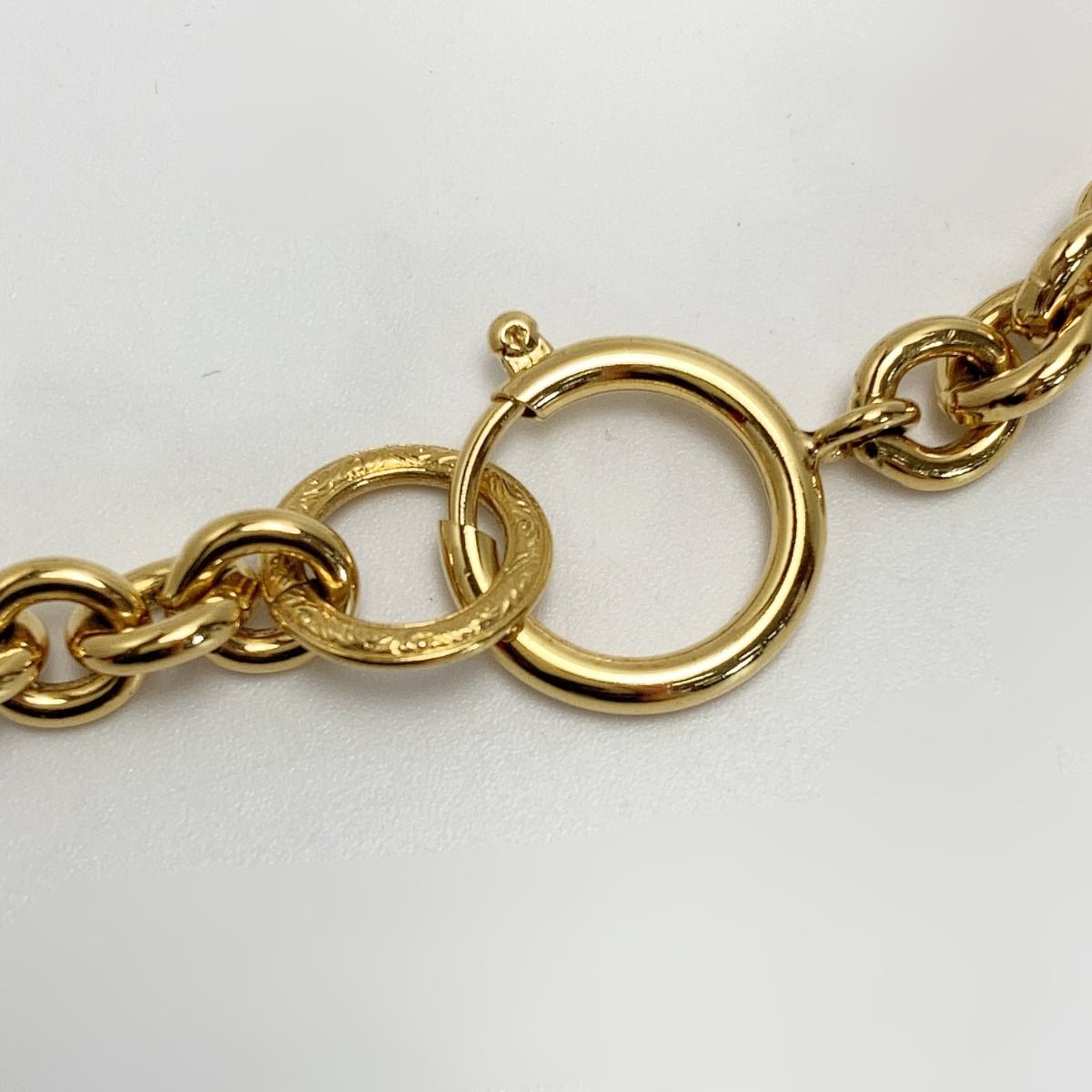 Chanel Cocomark Round Necklace 94p Gold Plated Vintage