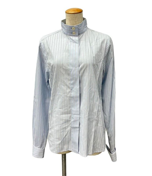 Chanel Stand Collar Stripe Shirt Women's Size 36 (S) Chanel