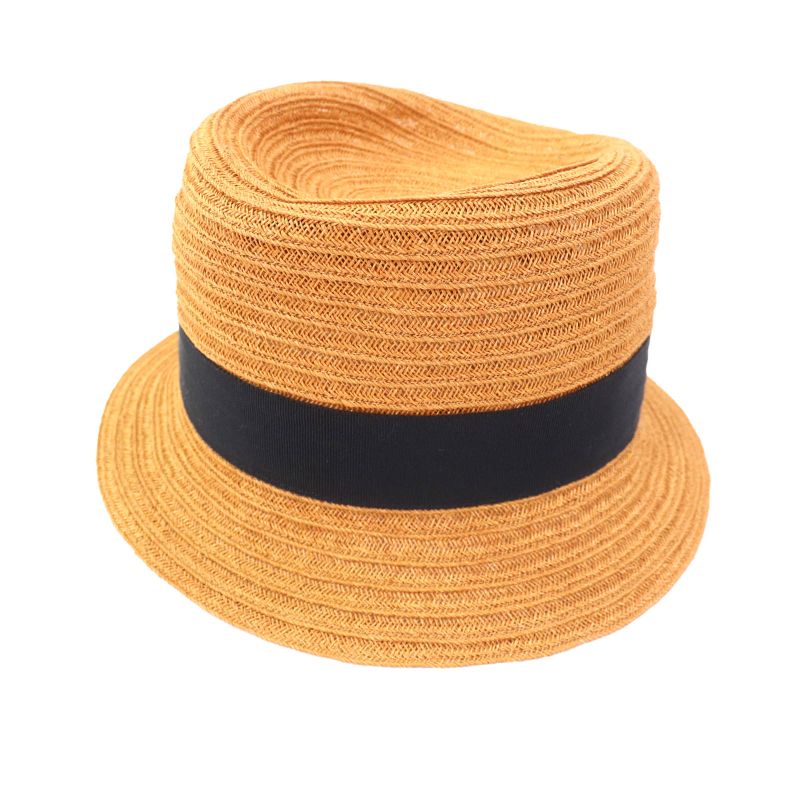 Hermes 100% Hemp Caramel H Embroidered Straw Hat 58 Hat With Box Made In France