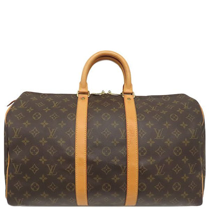 Louis Vuitton Boston Bag Keepall 45 Monogram Canvas Monogram Gold Hardware