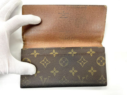 Louis Vuitton ルイ・ヴィトン モノグラム ポルトフォイユ・3カルトクレディ円 長財布 M61818 ブラウン スペイン製