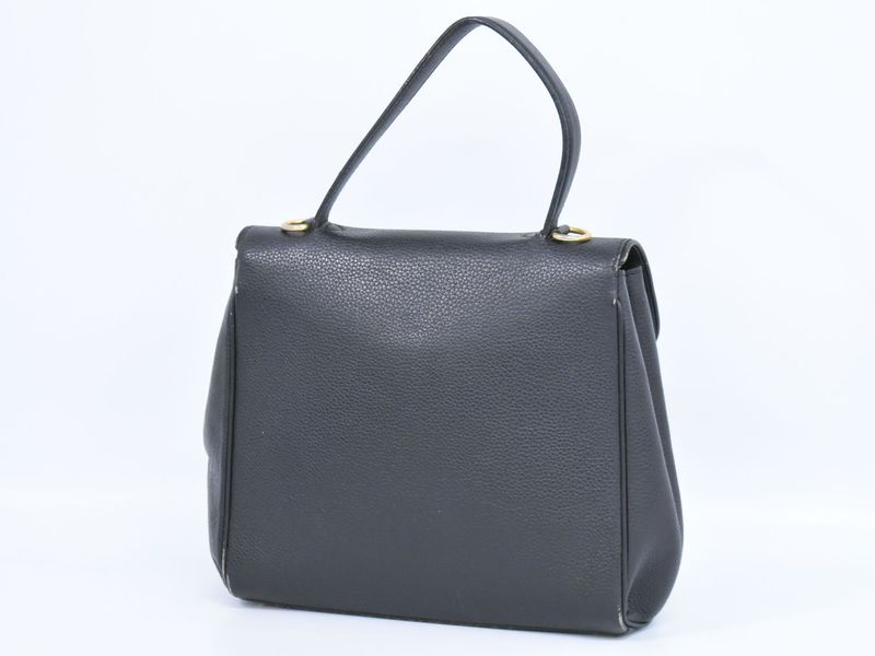 Authentic Celine Leather Handbag Black Bag Pre-owned [follow-up Discount