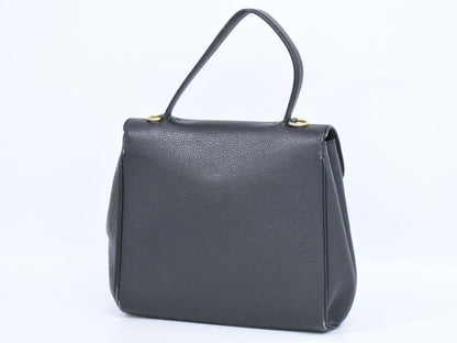 Authentic Celine Leather Handbag Black Bag Pre-owned [follow-up Discount