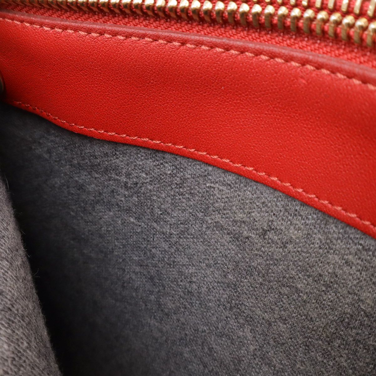 Celine Trio Small Shoulder Bag Shoulder Pouch Pochette Crossbody Leather Red