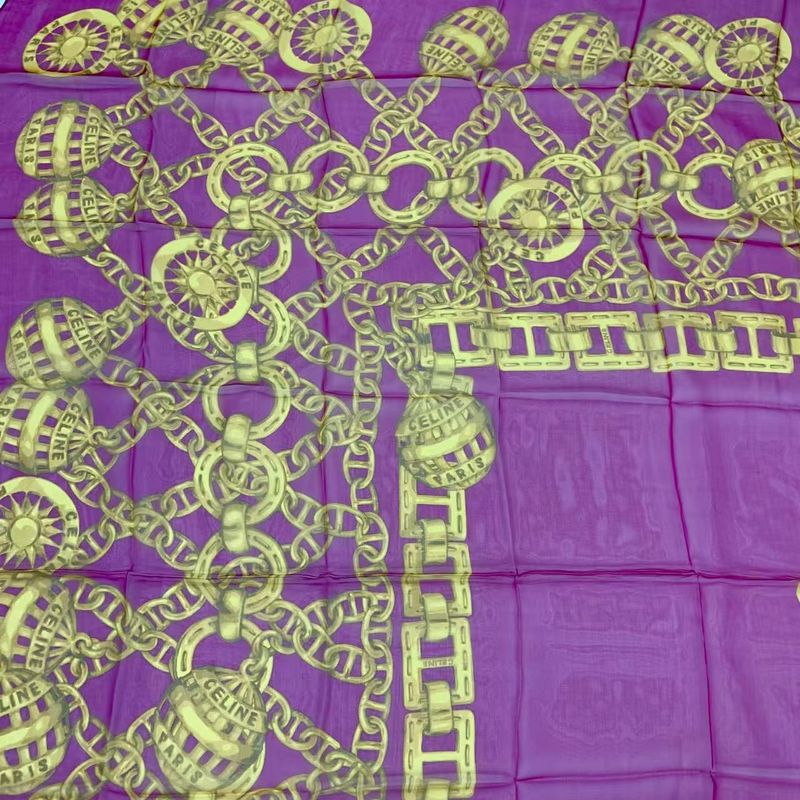 Celine Large 130x130cm (51.18in) Silk Scarf Stole Pink