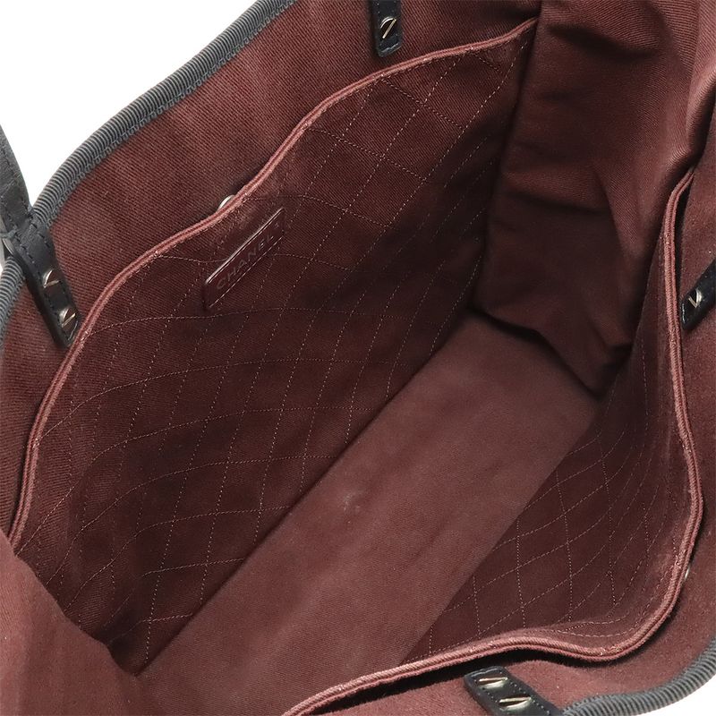 Chanel Let's Lemon Straight Tote Bag Shoulder Bag Canvas Leather Ivory Black