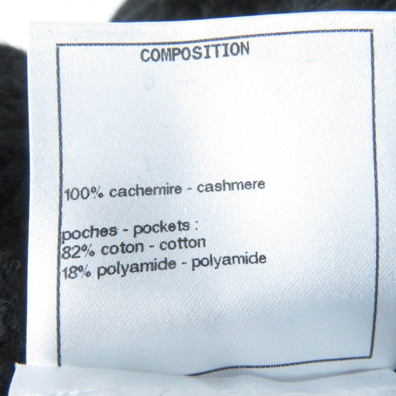 CHANEL P72095k10354 100% Cashmere Openwork Knit Cardigan With Coco Mark Buttons