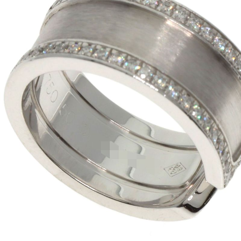 Cartier C2 LM Edge Diamond #50 Ring 18K White Gold Ladies