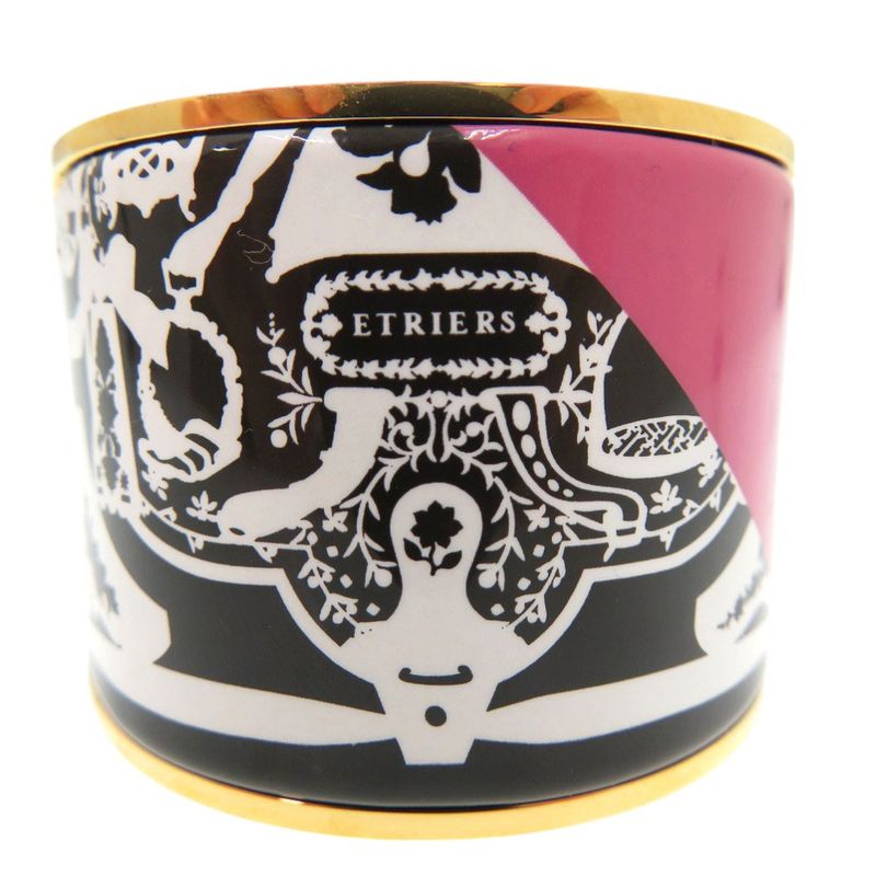 Hermes Emile GM Bangle Bracelet Charnière Enamel Gold 1874 Hermes