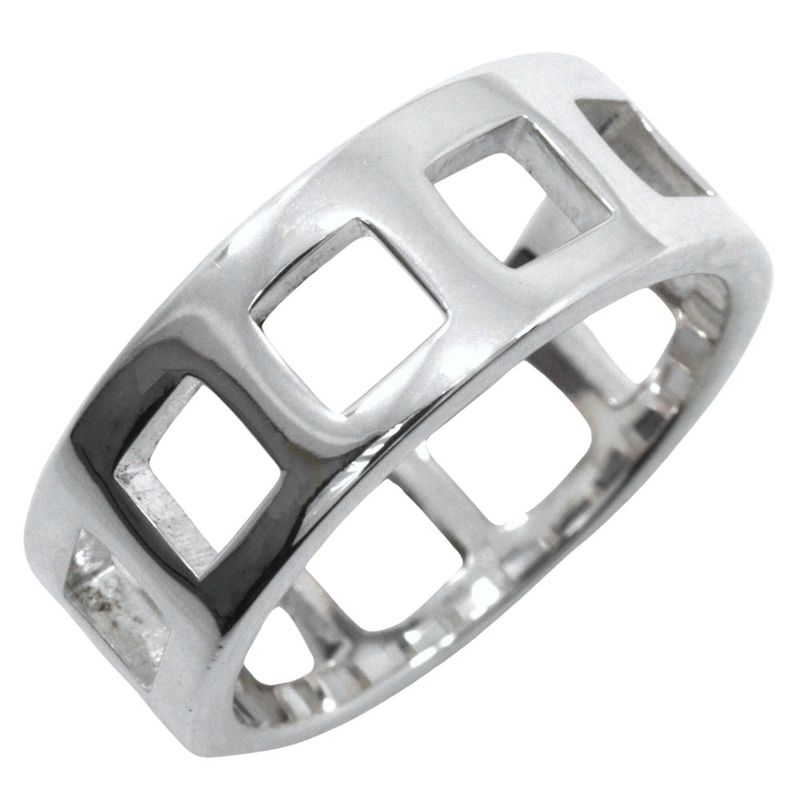 Gucci Open Square Silver 925 Size 12 Ladies 4.3g Ring