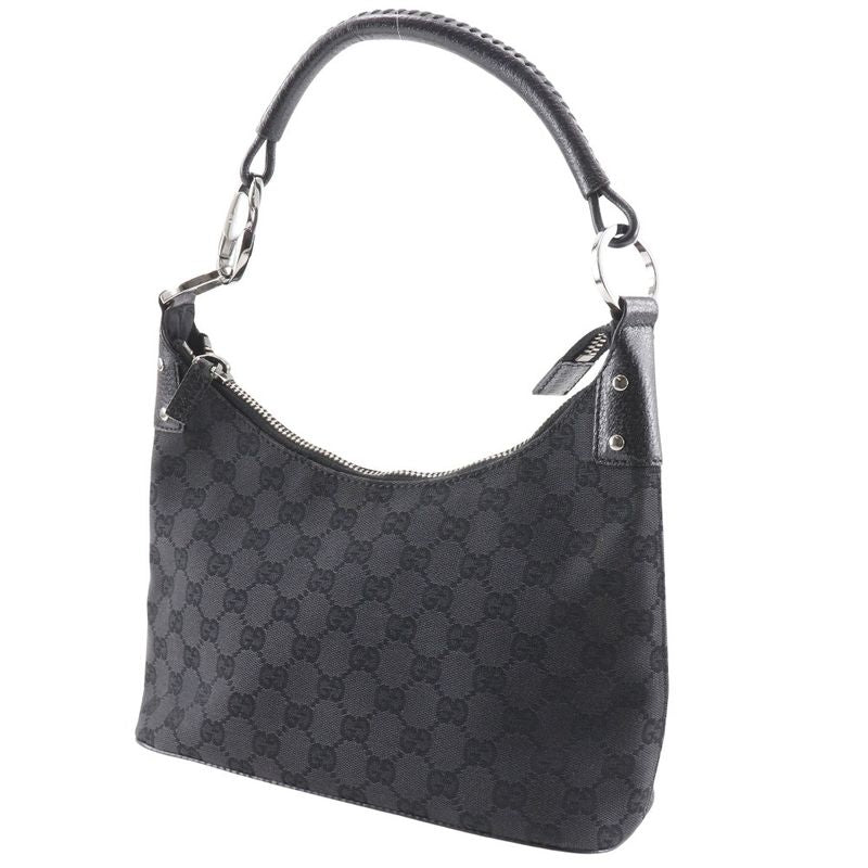 Gucci 115002 GG Canvas Black Women Shoulder Bag