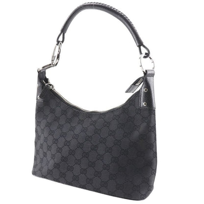 Gucci 115002 GG Canvas Black Women Shoulder Bag