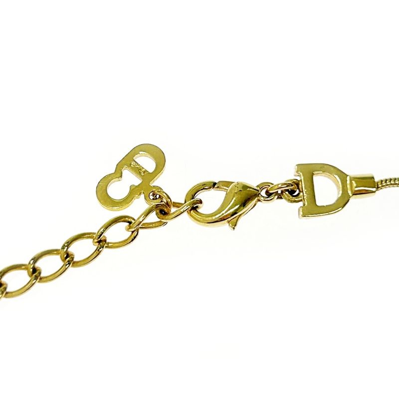 Christian Dior GP Dior Logo Bottle Lid Motif Necklace Women's Gold 365486
