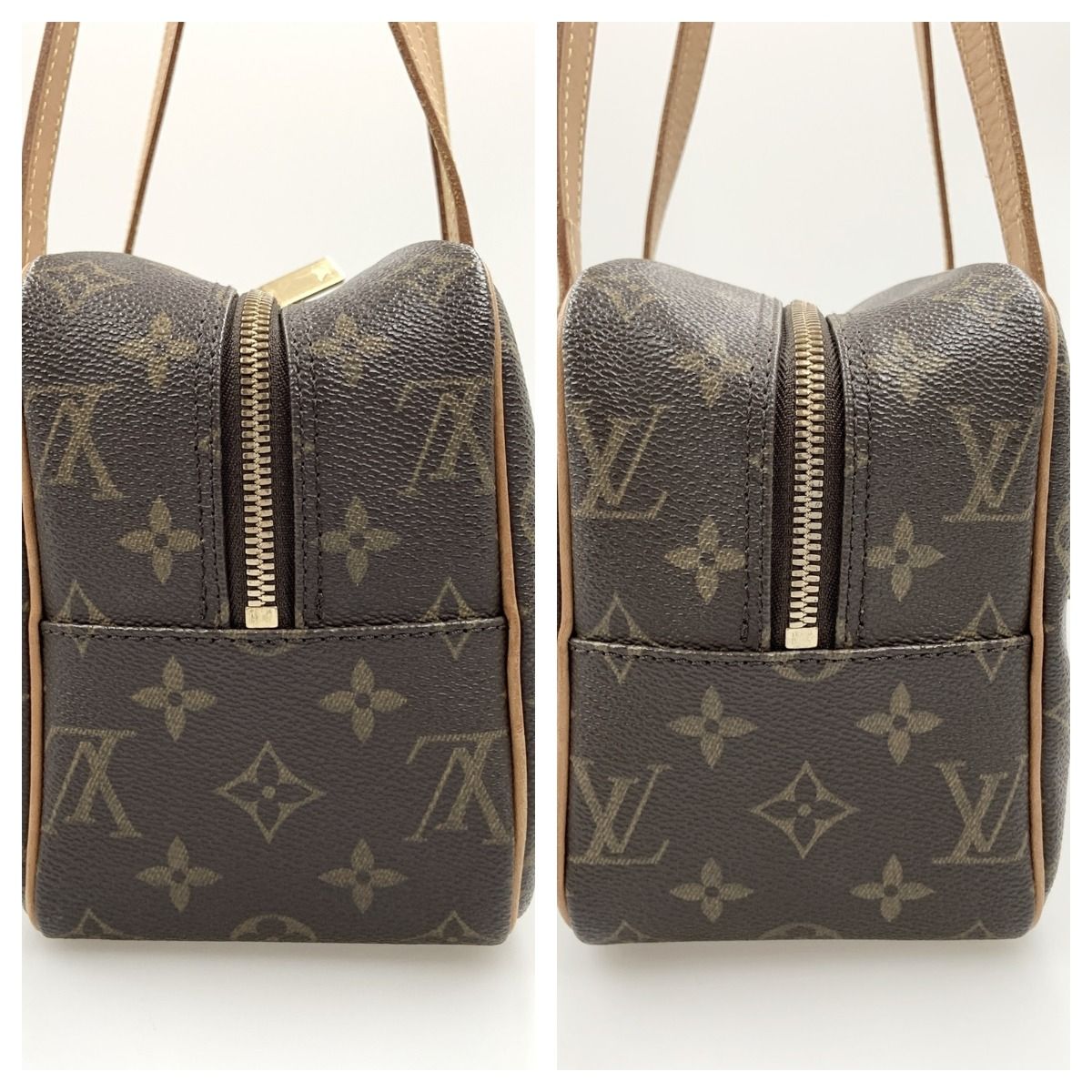 Louis Vuitton Monogram Shite MM Shoulder Bag M51182 Brown