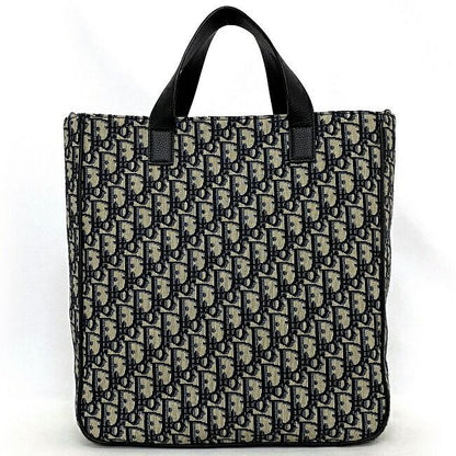 Christian Dior Tote Bag Navy Gray Oblique