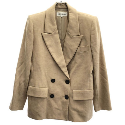 Yves Saint Laurent Wool Double Jacket Beige 36