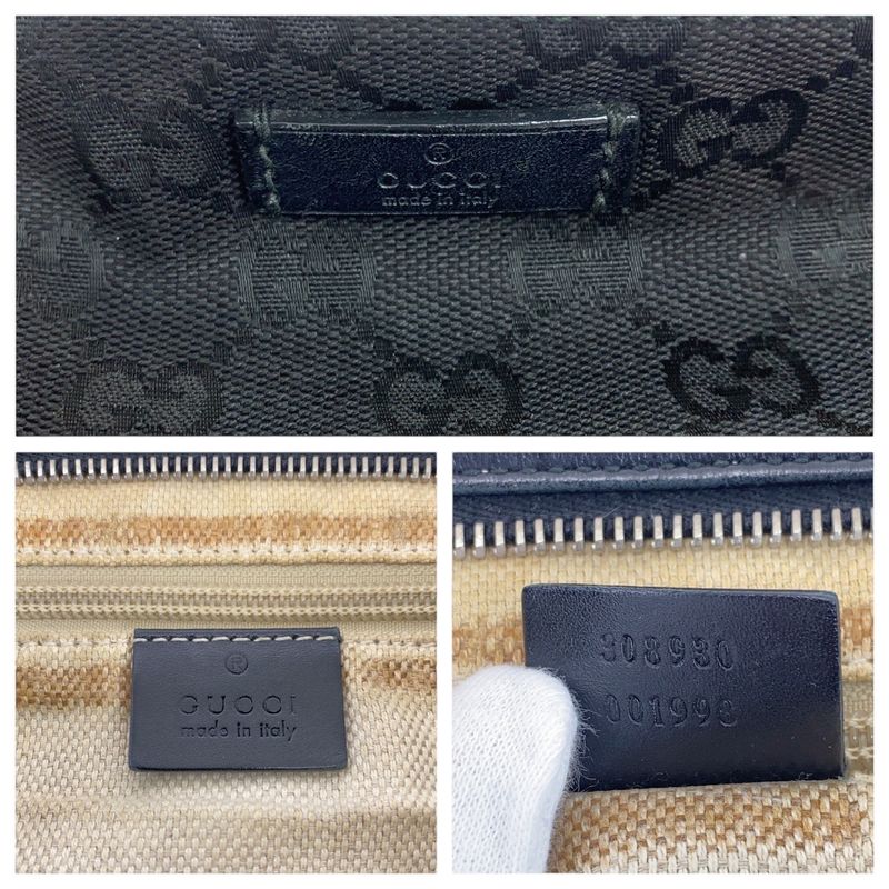 Gucci Sherry Line Black GG Canvas/leather 308930 Crossbody Shoulder Bag Unisex