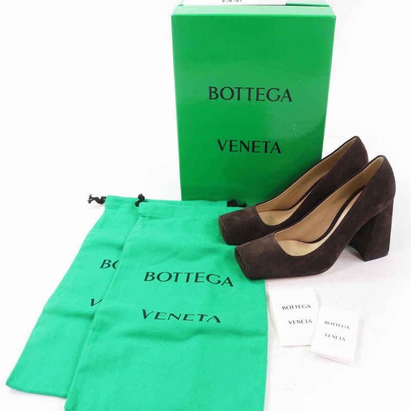 Bottega Veneta 692088 Tower Suede Leather Chunky Heel Square