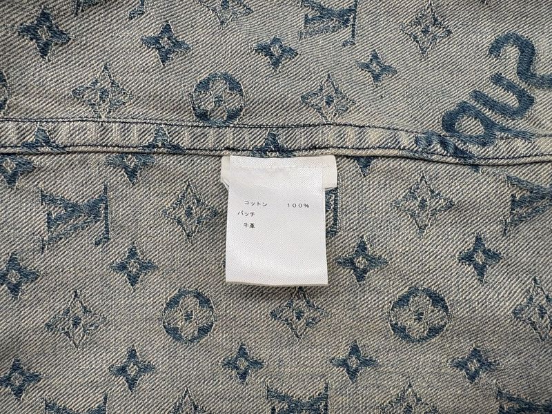 2254 Louis Vuitton Baseball Shirt Hdd92wall Monogram Denim Short Sleeve S Size