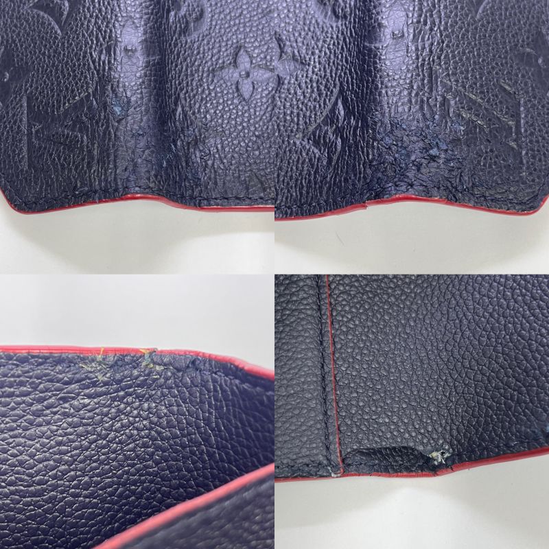 Louis Vuitton Wallet Monogram Empreinte Trifold Wallet Navy Leather M64577