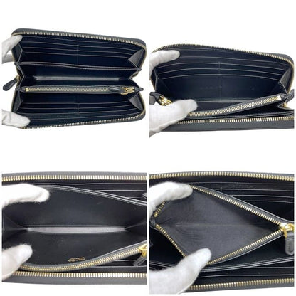 Prada Round Zipper Long Wallet Black NERO 1ml506 Excellent Condition