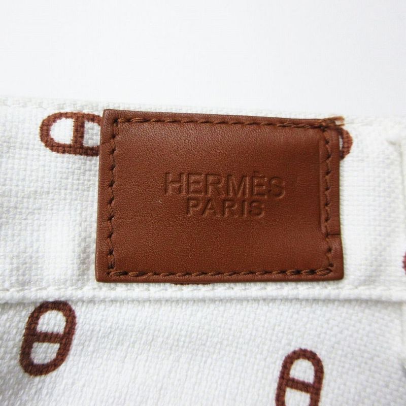 Hermes 25ss Chaine Dancre Chaine D'ancre All-Over Print Shorts Size XS Women