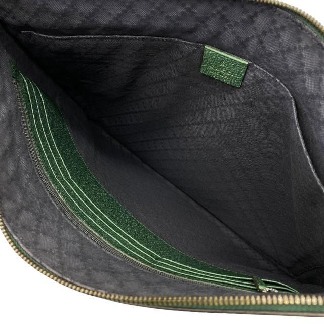 Gucci 325783 Hysteria Clutch Bag Second Bag Document Bag Handbag Leather Green