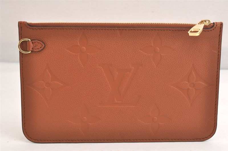 Louis Vuitton Monogram Empreinte Neverfull Pouch Wallet Brown LV 3397n