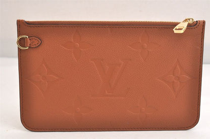 Louis Vuitton Monogram Empreinte Neverfull Pouch Wallet Brown LV 3397n