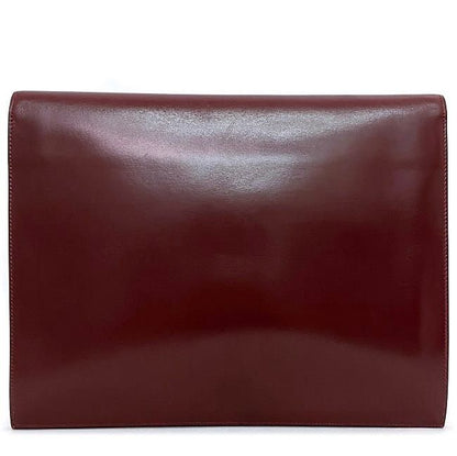 Hermes Clutch Bag Fako Bordeaux Excellent Condition Leather Box Calf