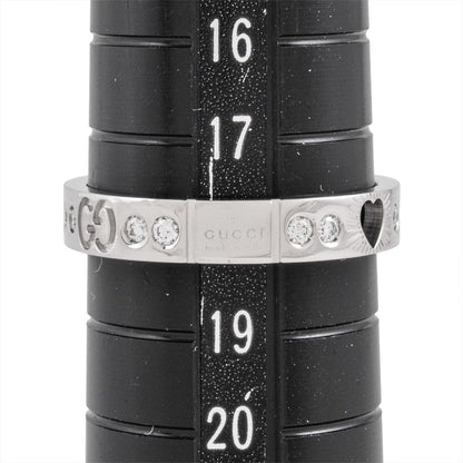 Gucci Icon Heart Ring #19 White Togo Old Unisex