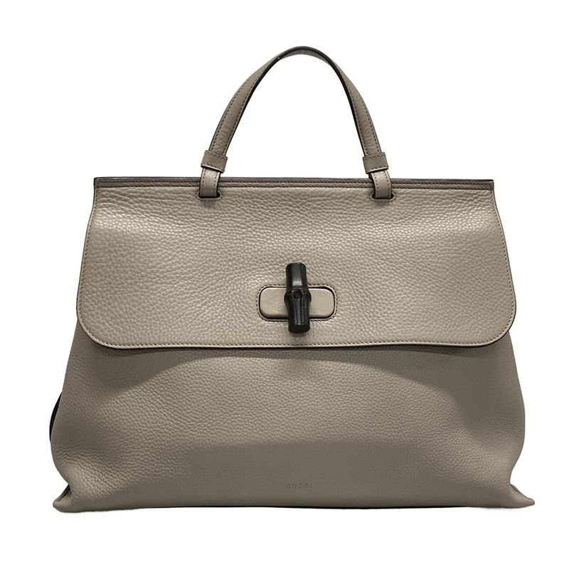 Gucci Handbag Bamboo Daily 370830 Gray Leather