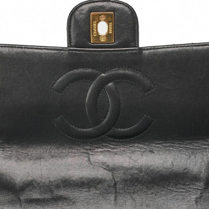 Chanel Handbag Matelasse Coco Top Handle Flap Bag Lambskin Black Gold