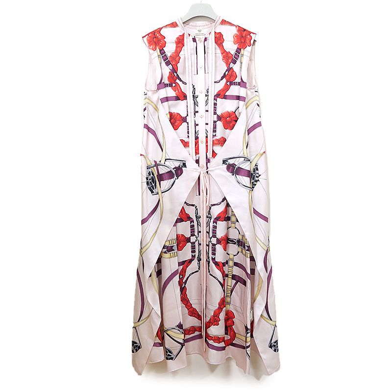 Hermes Sleeveless Dress 36 Silk 2018ss Pink