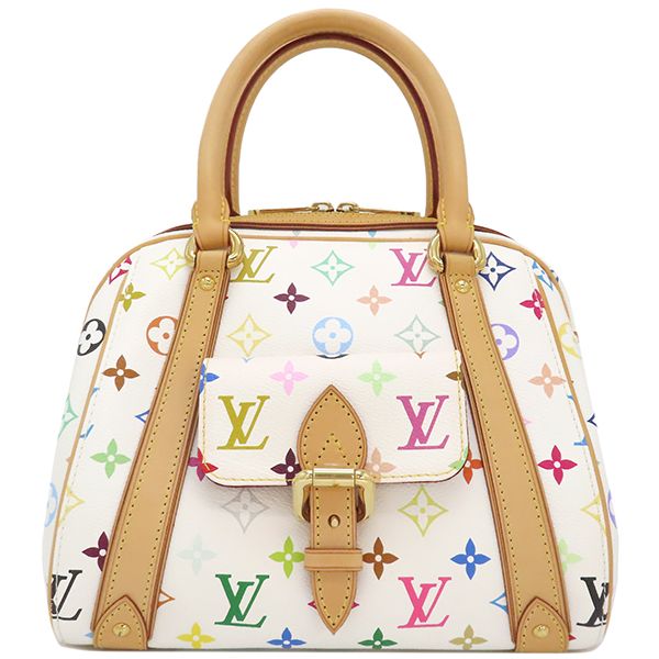 Louis Vuitton Handbag Priscilla Monogram Multicolor Bronze Gold Hardware White