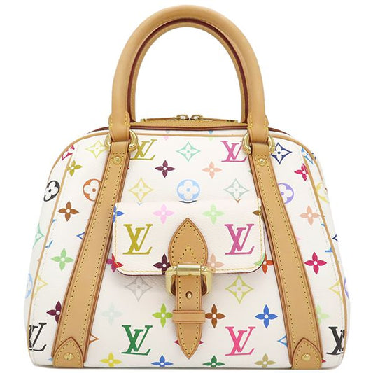 Louis Vuitton Handbag Priscilla Monogram Multicolor Bronze Gold Hardware White