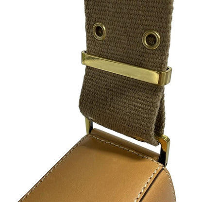 Dior/christian Dior Handbag Street Chic Dark Brown And Beige Leather