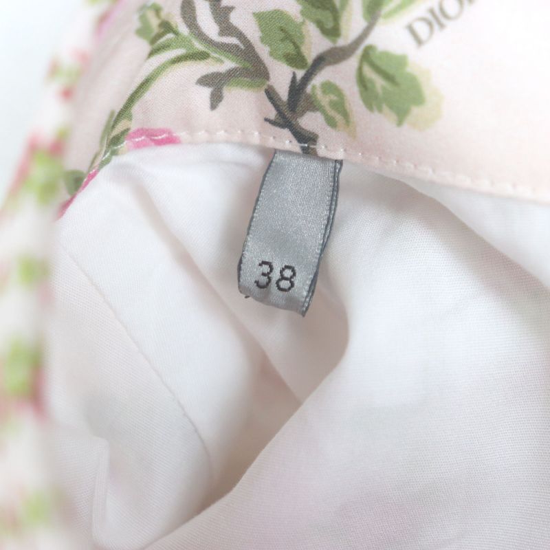  DIOR Homme 293c517a5679 100% Cotton Floral Print Short Sleeve Pink 38 Made In