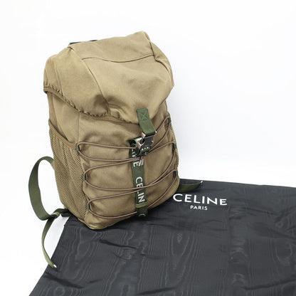Celine Medium Trekking Backpack Rucksack Khaki Green Cotton Backpack