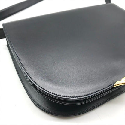 Cartier Sapphire Leather Gold Shoulder Bag Navy Purse