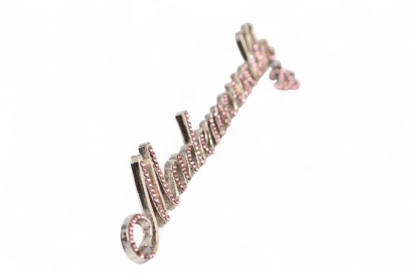 Chanel Brooch Chanel Pin Brooch Mademoiselle Logo Rhinestone Coco Silver Rose 02