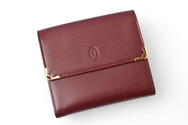 Cartier Wallet Fold Vintage Cartier Double Hook Wallet Must De Cartier Bordeaux