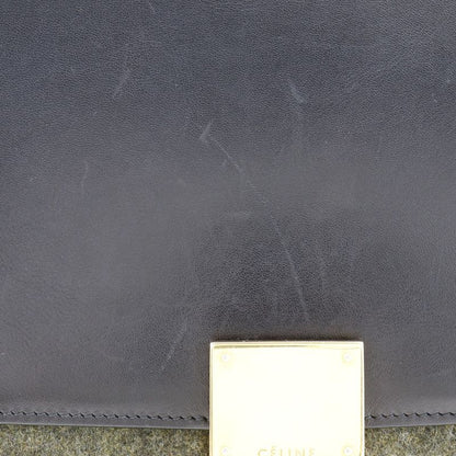 Celine Trapeze Felt And Calf Black/gray Women's Handbag
