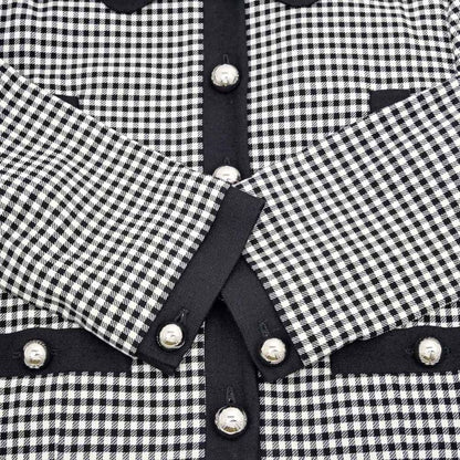 Gucci Tweed Jacket Size 40 White Navy Red 660820 Long Sleeve Women's