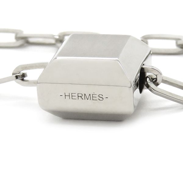 Hermes Necklace Talisman Pegasus Pendant Metal Silver [box