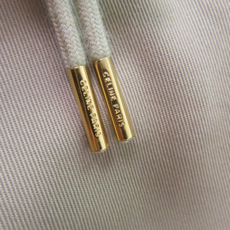 Celine 2p06a539w Triomphe Gold Button High Waist 100% Cotton Loose Fit Cargo