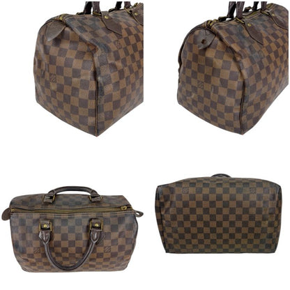 Louis Vuitton Speedy 30 Damier Leather Handbag Mini Boston Bag Brown