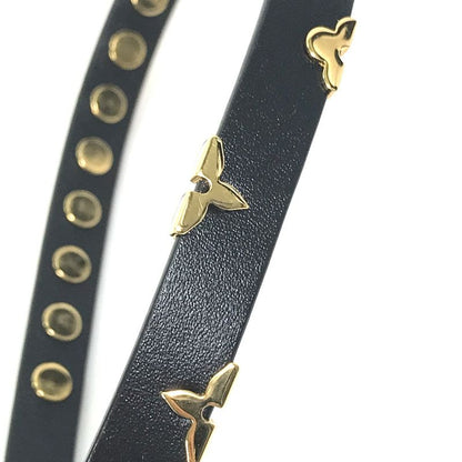 Louis Vuitton Bracelet Bra Scuff Daily Monogram Studded M6557f Leather Black