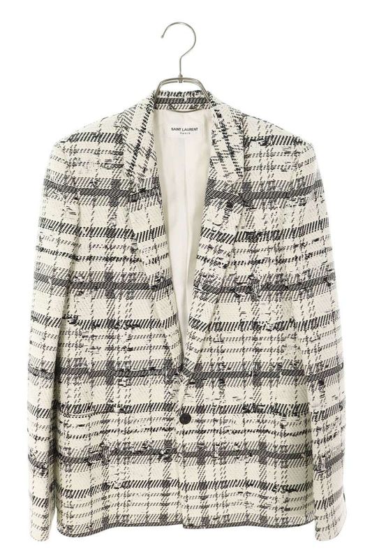 Saint Laurent Paris 21SS 644461 Y1c66 Tweed Design Jacket Men's 42
