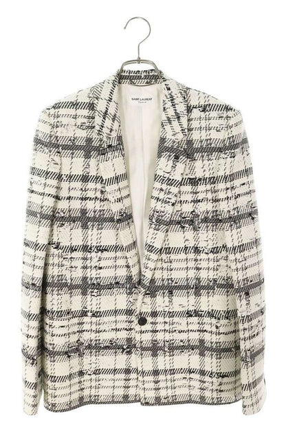 Saint Laurent Paris 21SS 644461 Y1c66 Tweed Design Jacket Men's 42